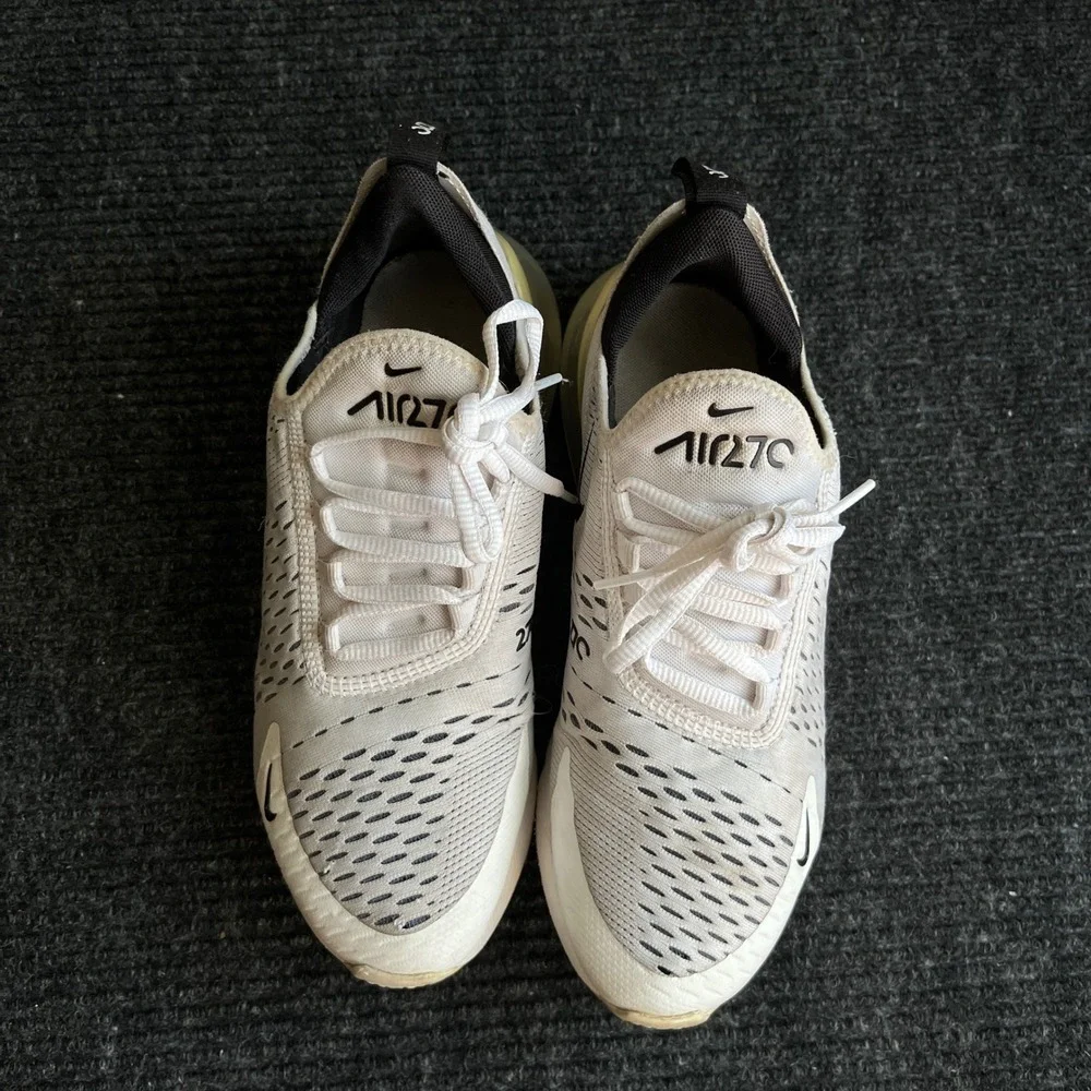 Nike Air Max 270 Womens 8 White Black AH6789-100 Running Shoes Sneaker athletic